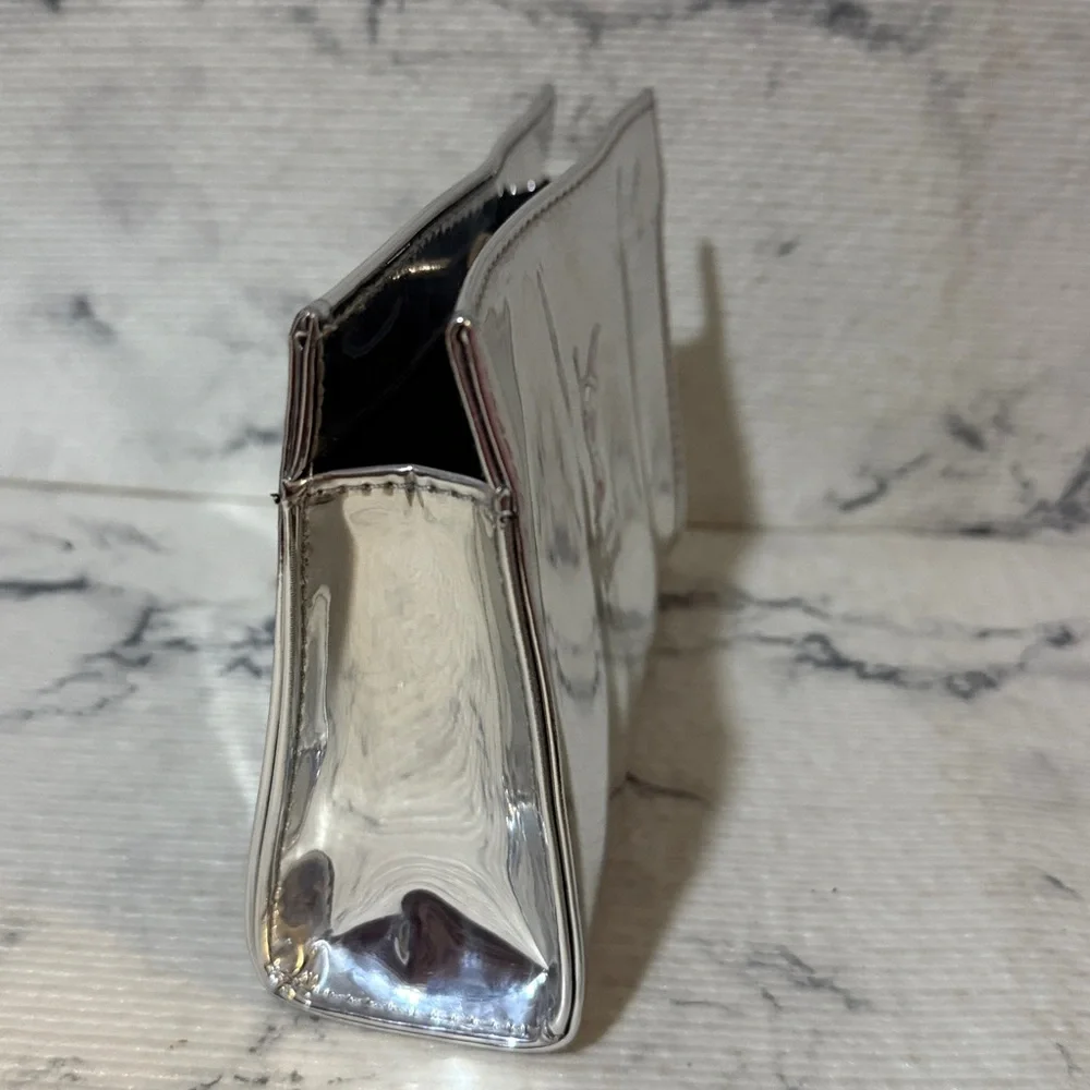 Yves Saint Laurent Metallic Silver Cosmetic Bag